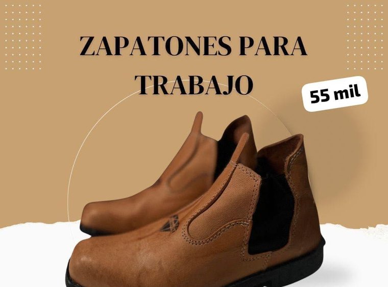 Zapatones para trabajo de cuero marrón